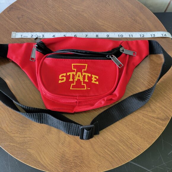 Iowa State University NCAA Fanny Pack. Three zipper sections. ISU Cyclones. NWOT - Picture 7 of 8